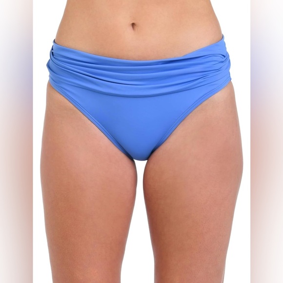 La Blanca Women's Island Goddess Banded Hipster Swimsuit Bottom 14 Blue NWT A7‎ - Picture 1 of 3